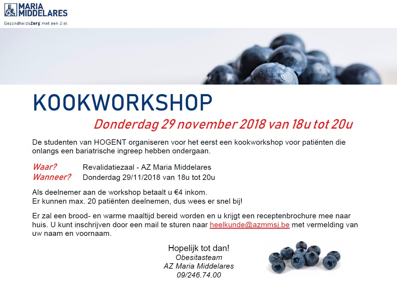 Kookworkshop Obesitaskliniek